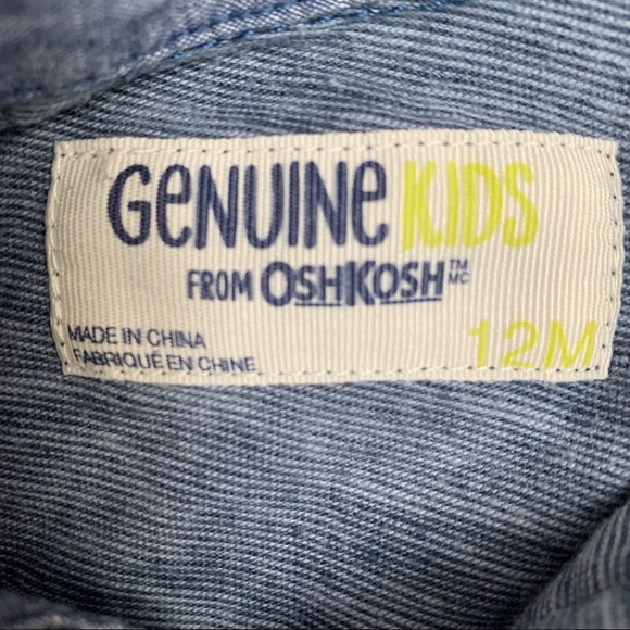 🌟3/$15🌟Oshkosh Navy Blue Polo Pocket Tee Colour Block Baby Size 12M - Picture 7 of 7